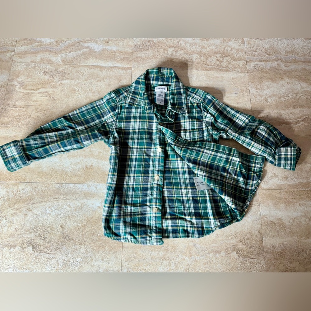 Carters 18m flannel button up shirt